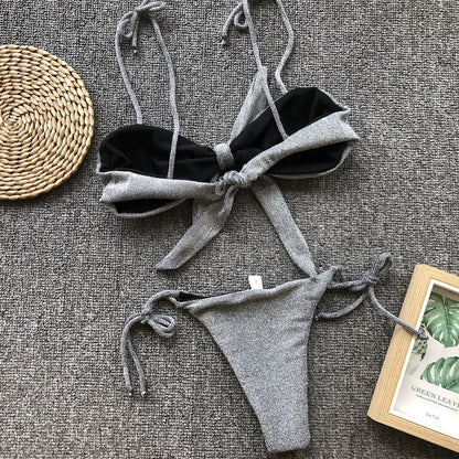 Tie front bikini set