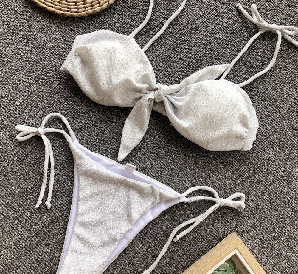 Tie front bikini set