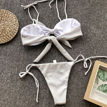 Tie front bikini set