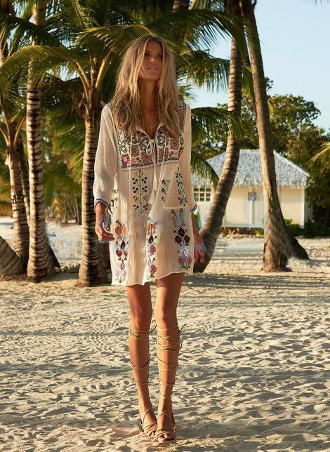 Embroidered cotton Dress