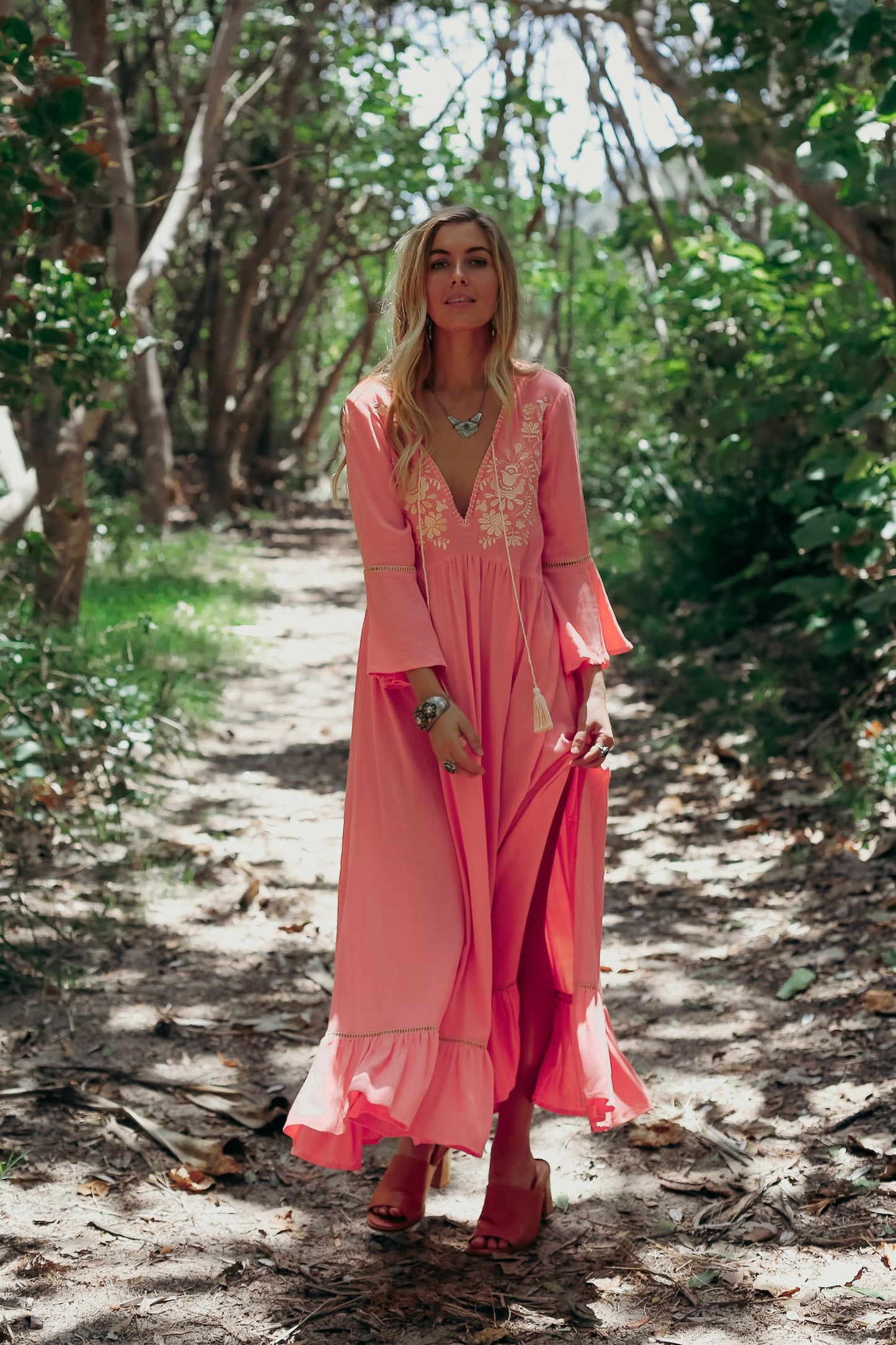 Embroidered maxi dress