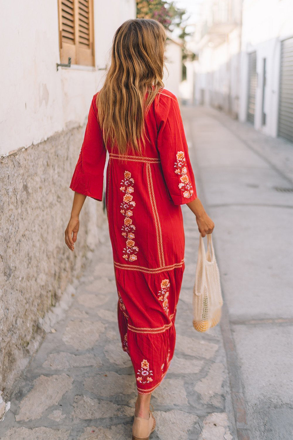 Embroidered maxi dress