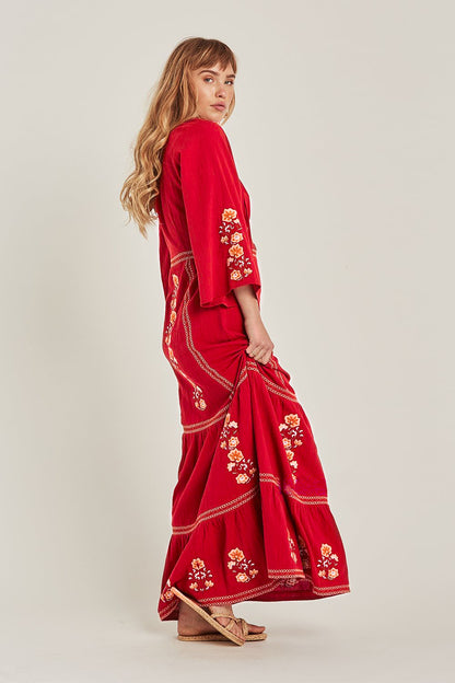 Embroidered maxi dress