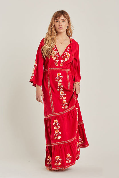 Embroidered maxi dress