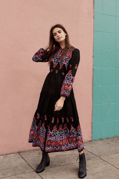 Embroidered maxi dress