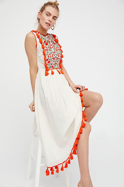 Embroidered maxi dress