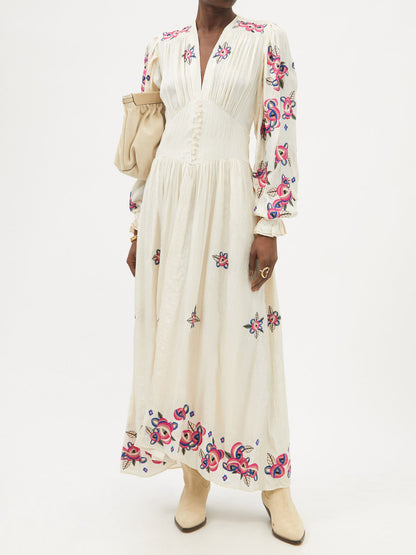 Flower Embroidered Dress