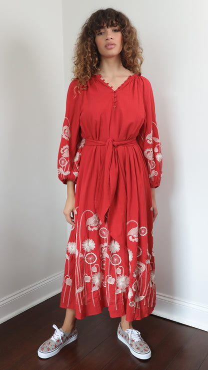 Embroidered Cotton  Dress