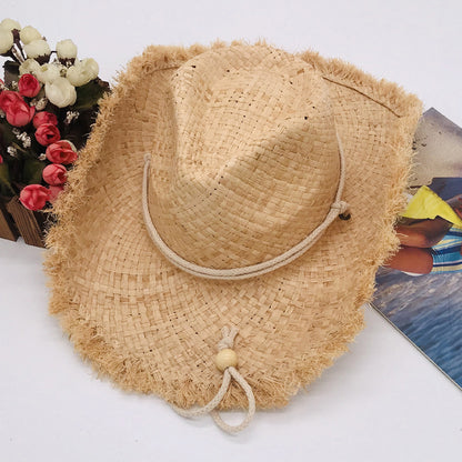 Frayed Hem  Straw Hat