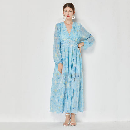 Printed chiffon maxi dress