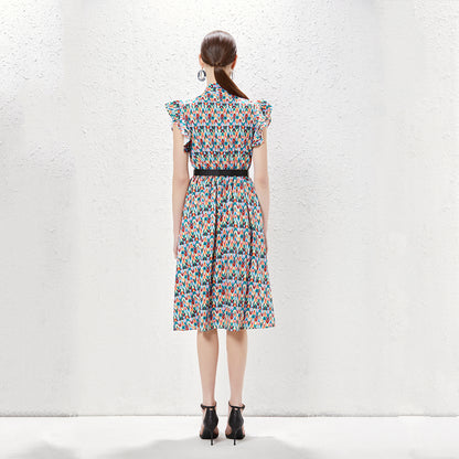 Printed chiffon dress