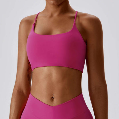 Cross back sports bra