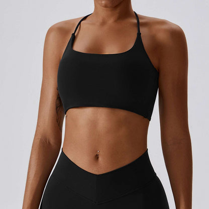 Cross back sports bra