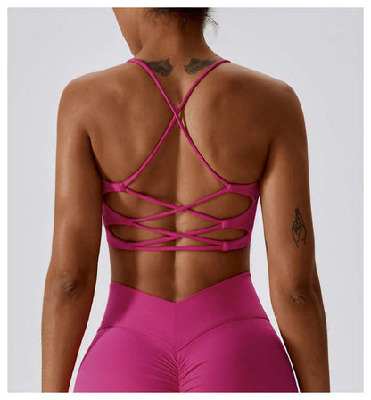 Cross back sports bra