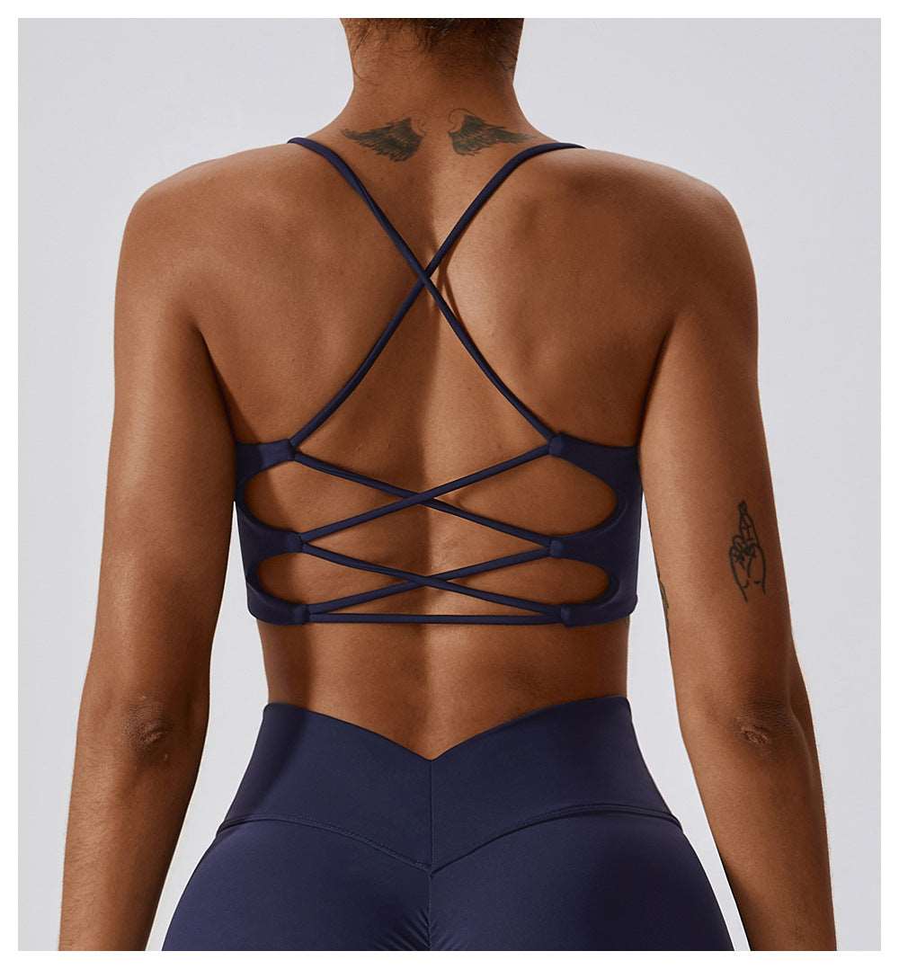 Cross back sports bra