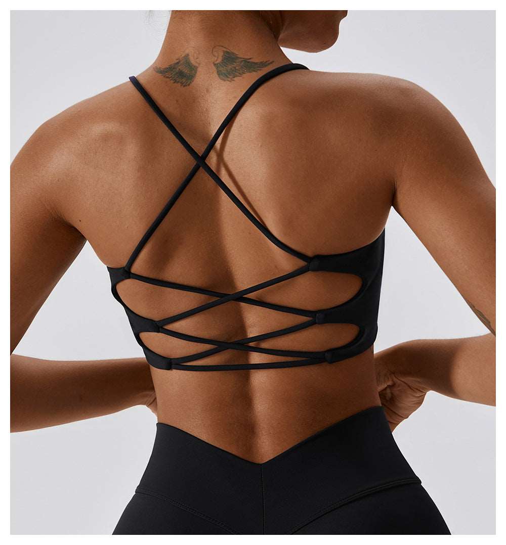 Cross back sports bra