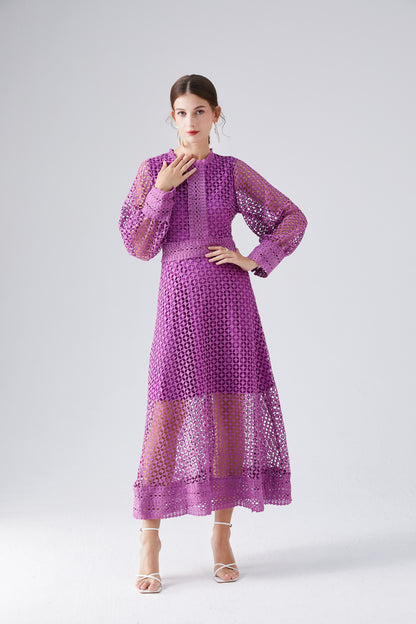 Full sleeve italian lace dress