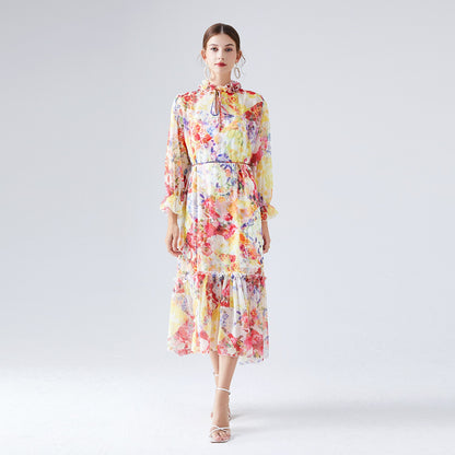 Printed chiffon dress