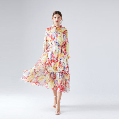 Printed chiffon dress