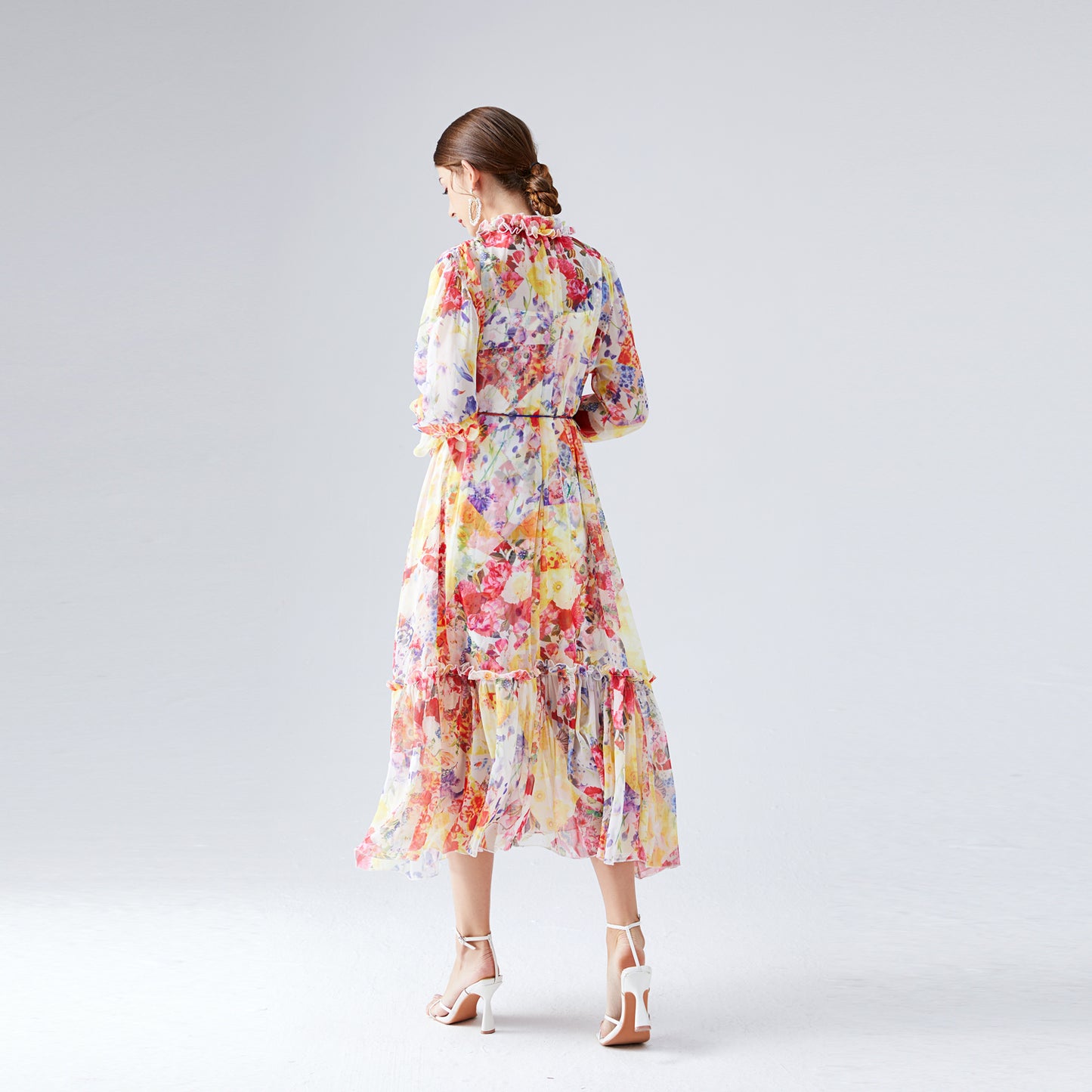 Printed chiffon dress