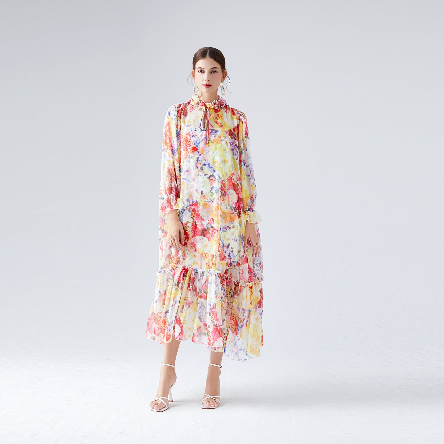 Printed chiffon dress