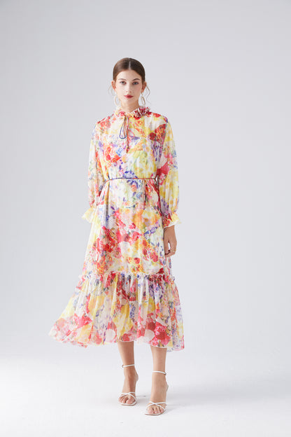 Printed chiffon dress