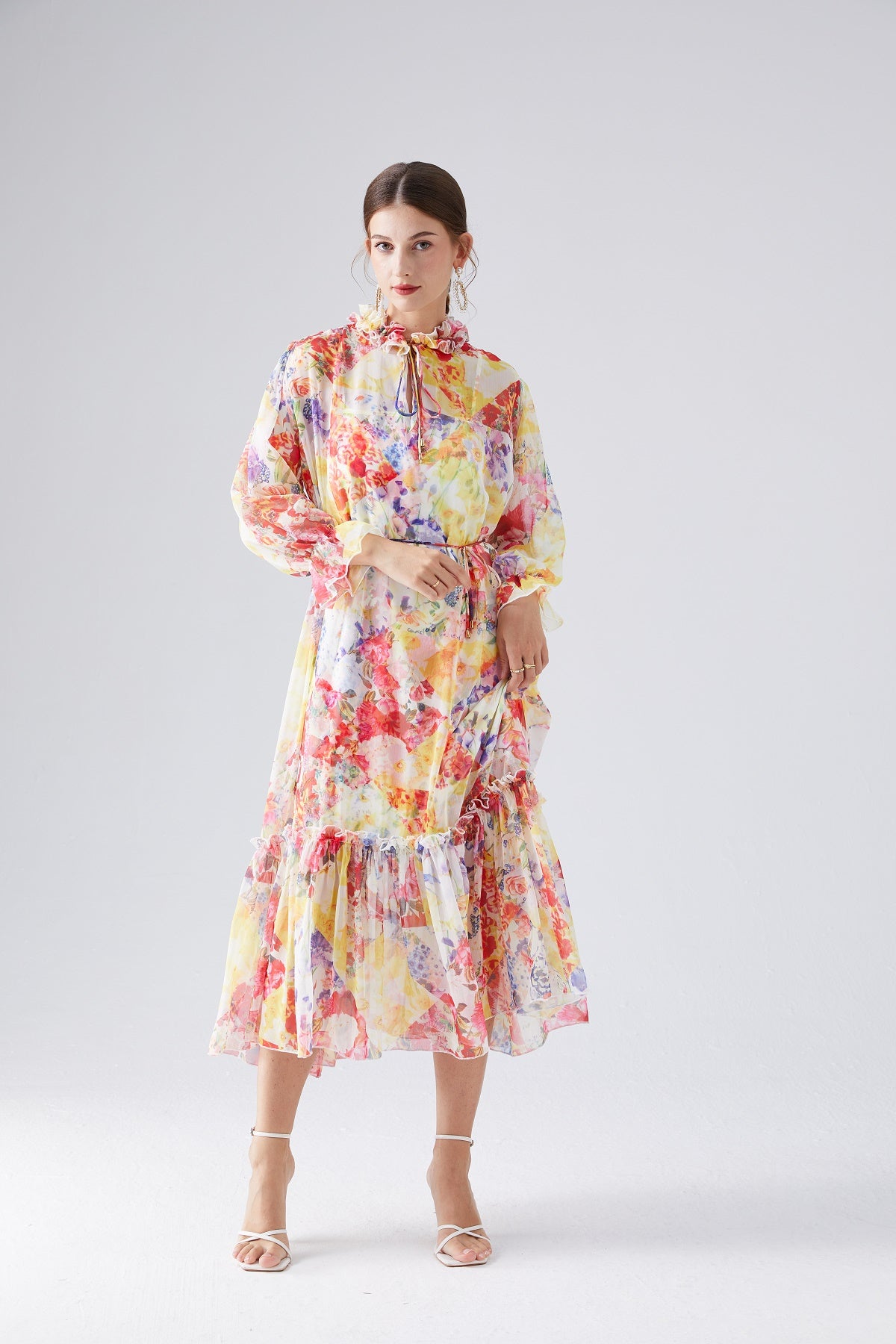 Printed chiffon dress