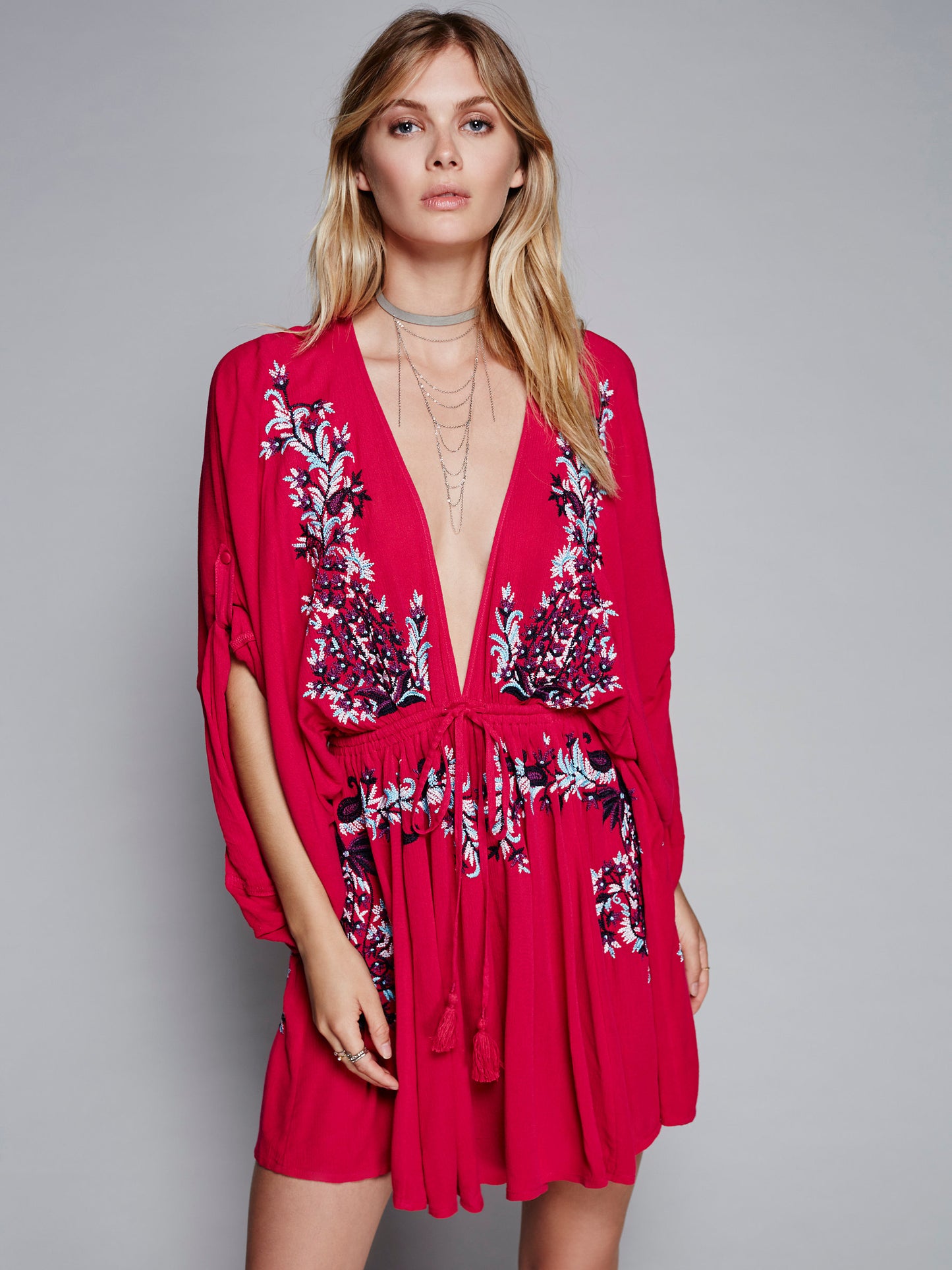 Embroidered beach cover up