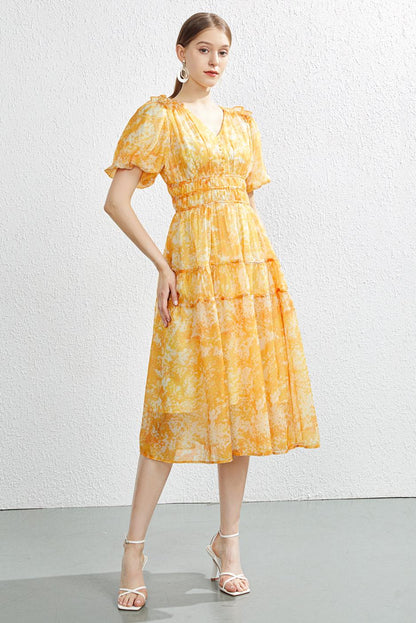 Printed chiffon dress