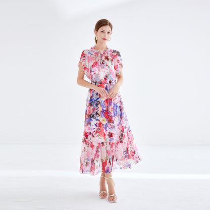 Printed chiffon dress