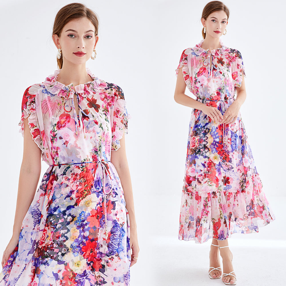 Printed chiffon dress