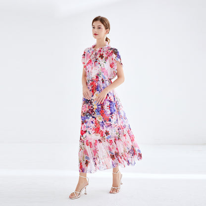 Printed chiffon dress