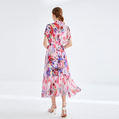 Printed chiffon dress