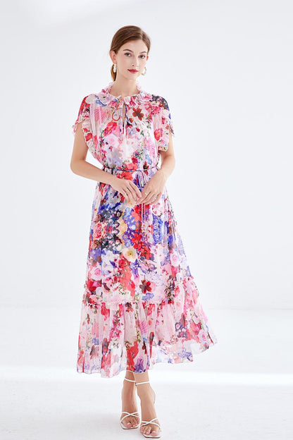 Printed chiffon dress