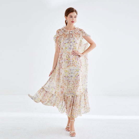 Printed chiffon dress