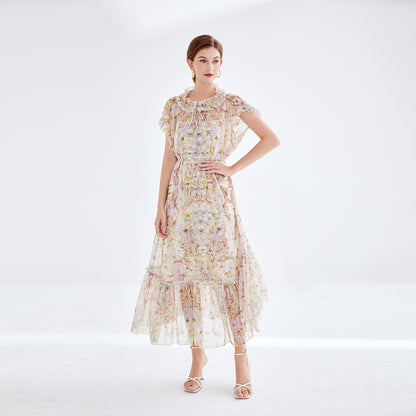 Printed chiffon dress