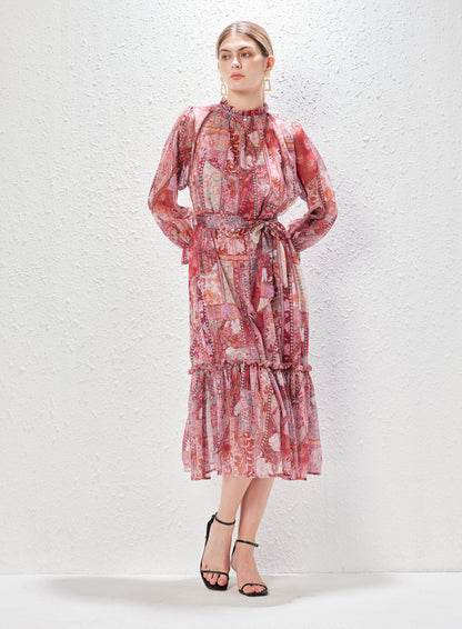 Printed chiffon dress