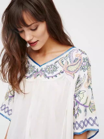 Embroidered Beaded Top