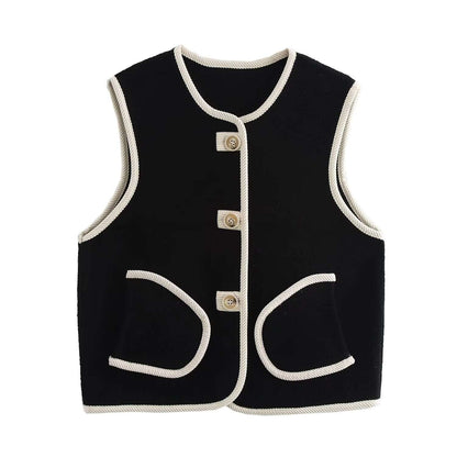 Contrast trim Vest