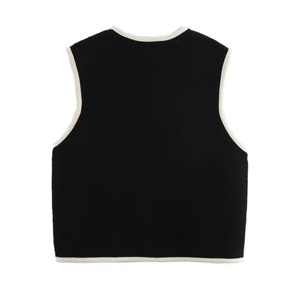 Contrast trim Vest