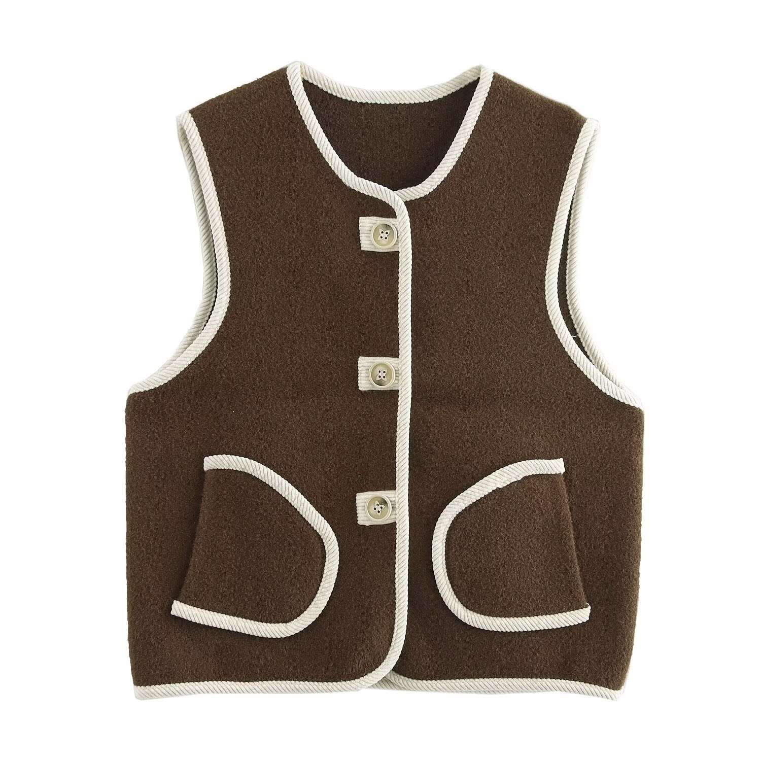 Contrast trim Vest