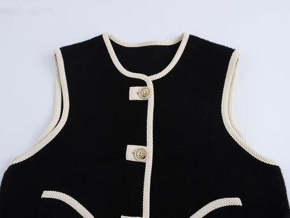 Contrast trim Vest