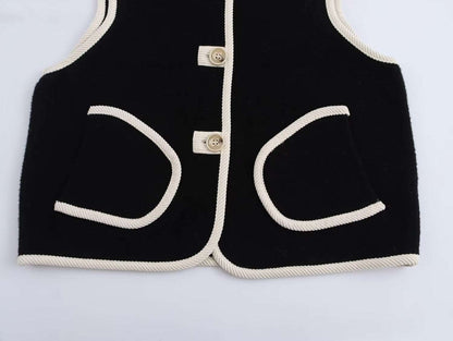 Contrast trim Vest