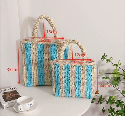 Striped beach bag