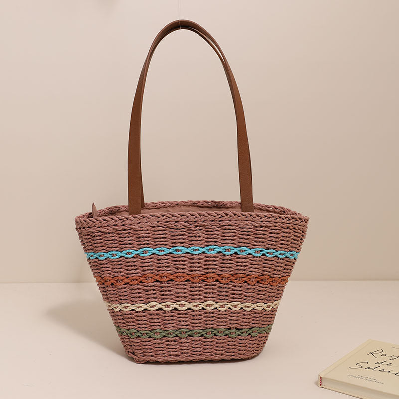 Hand woven beach bag