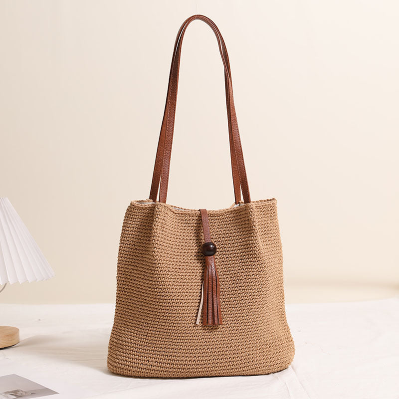 Hand woven beach bag