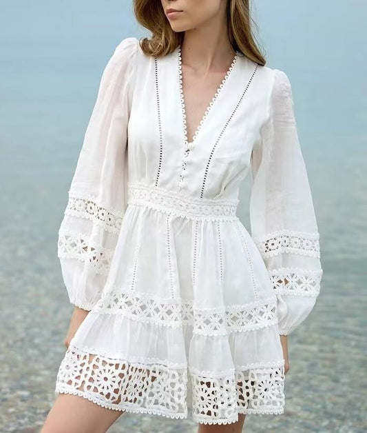 Embroidered lace dress