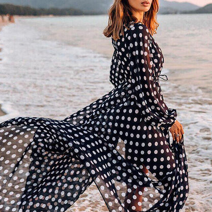 Chiffon Polka Dots Beach cover up