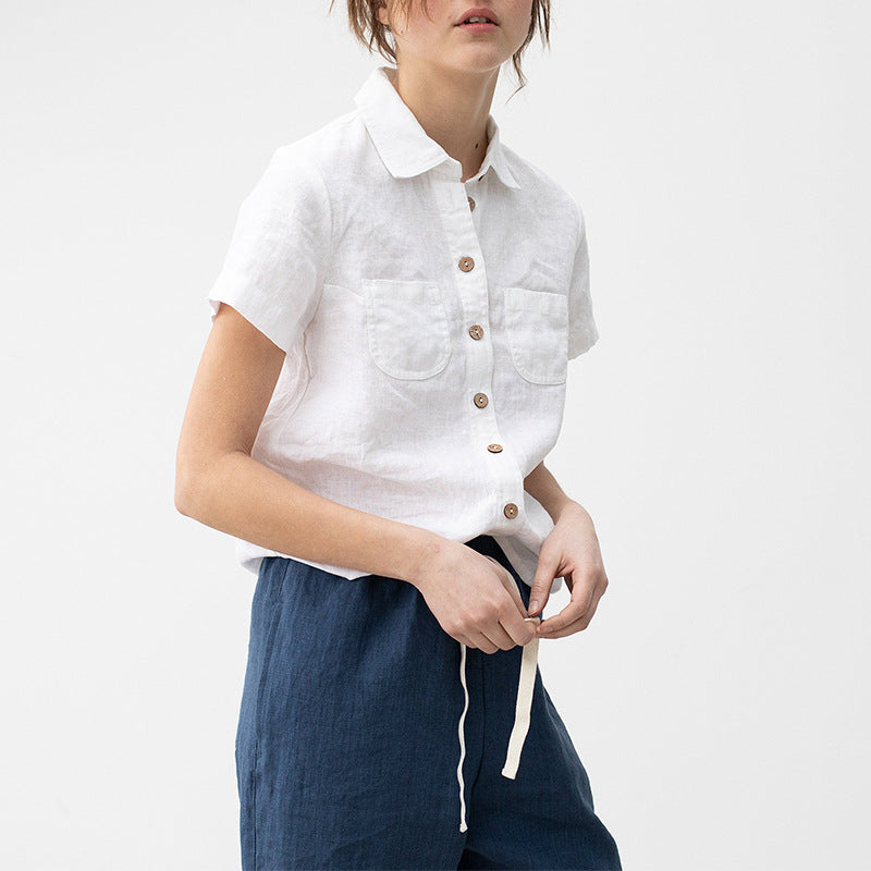 Linen short sleeve shirt