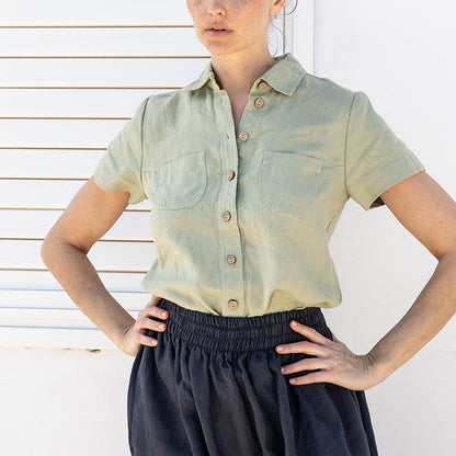 Linen short sleeve shirt